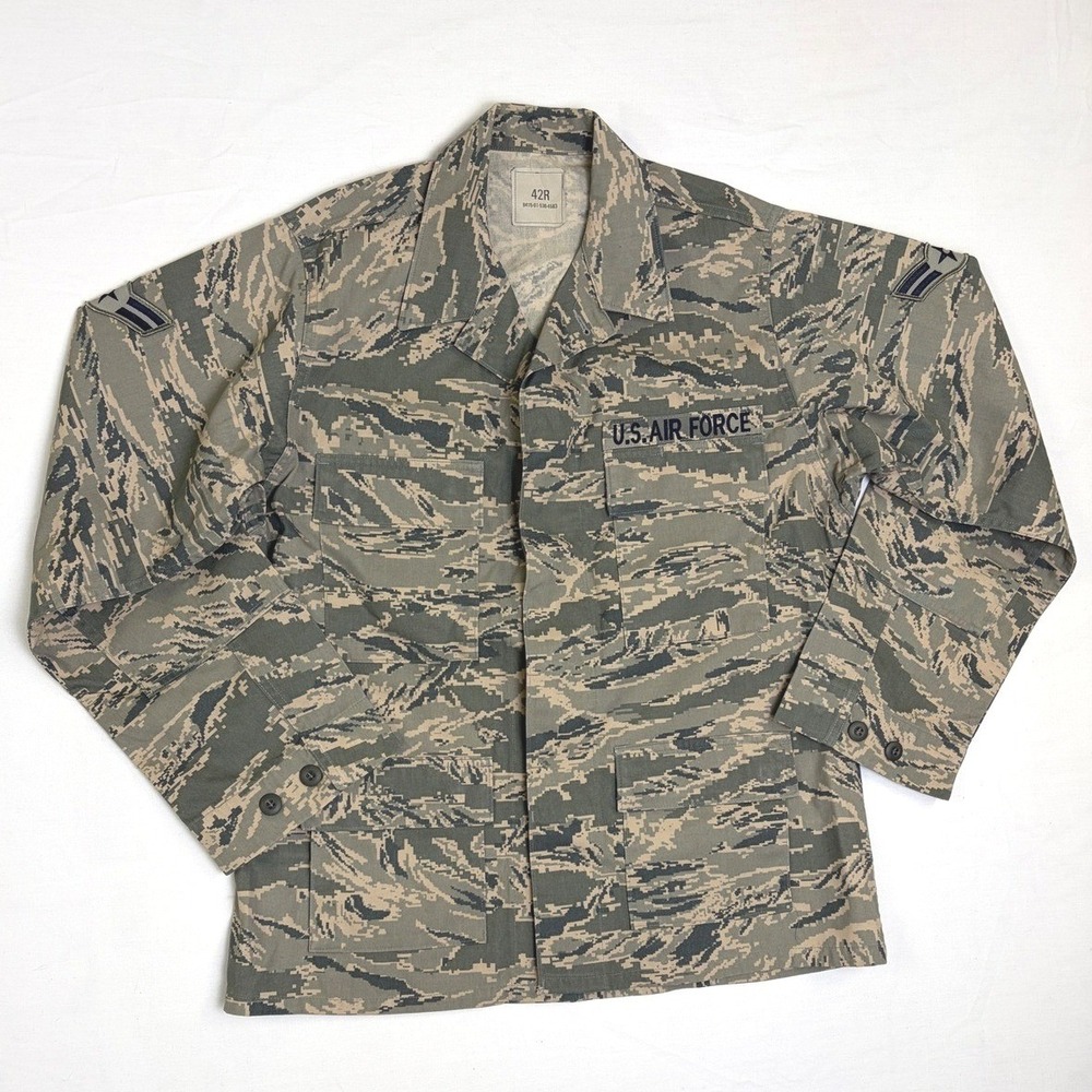 Genuine US Air Force ABU Digital Tiger Stripe Camo Utility Jacket Coat Mens 42R